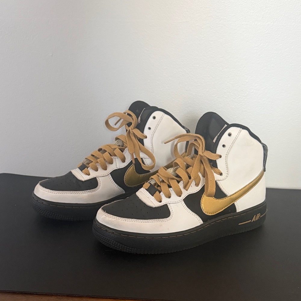 Black and Gold Nike Air Sneakers